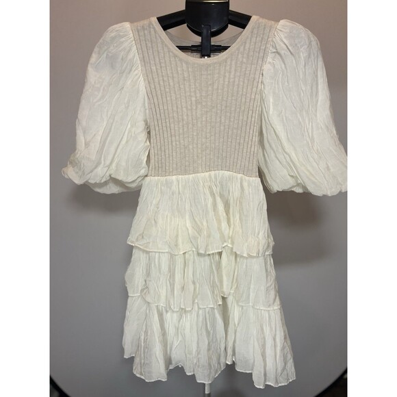 Sofie The Label Cream Babydoll Trapeze Style Tiered Dress- Size Small - Picture 2 of 9
